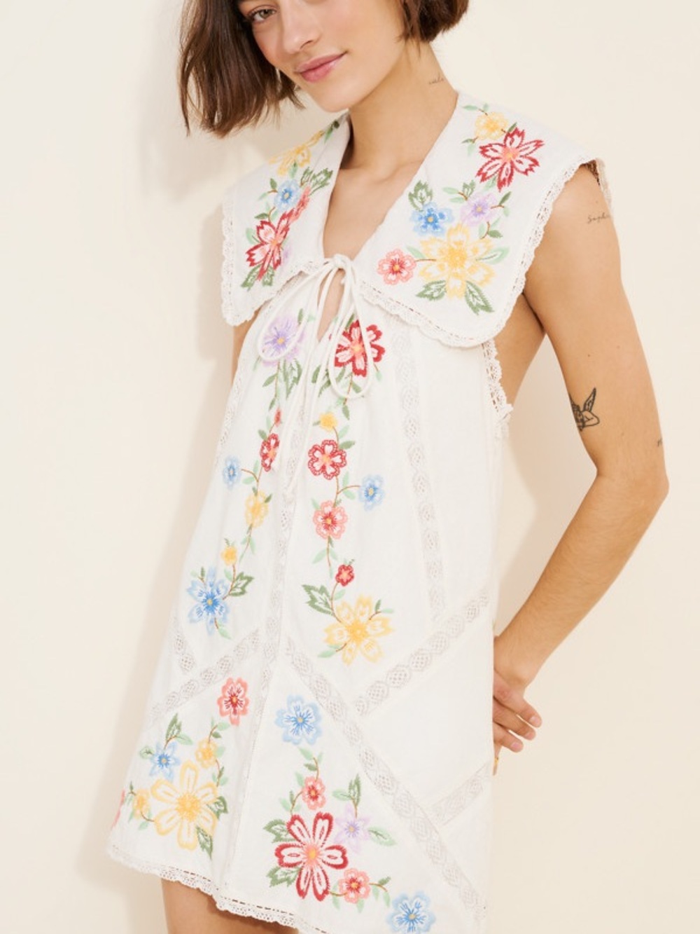 Willow Embroidered Mini Dress free people open back